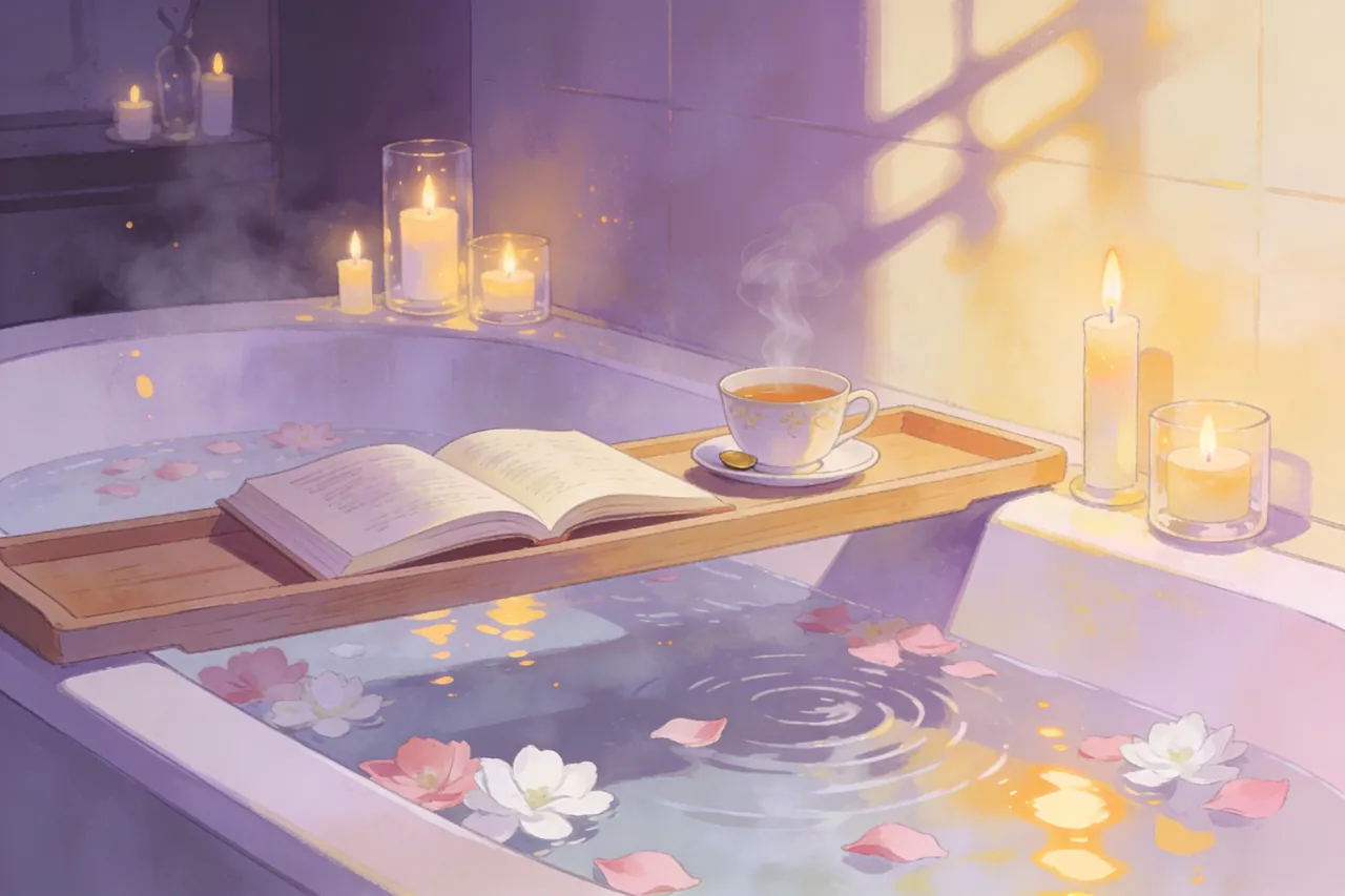 Ruhiges Bad für Self-Care