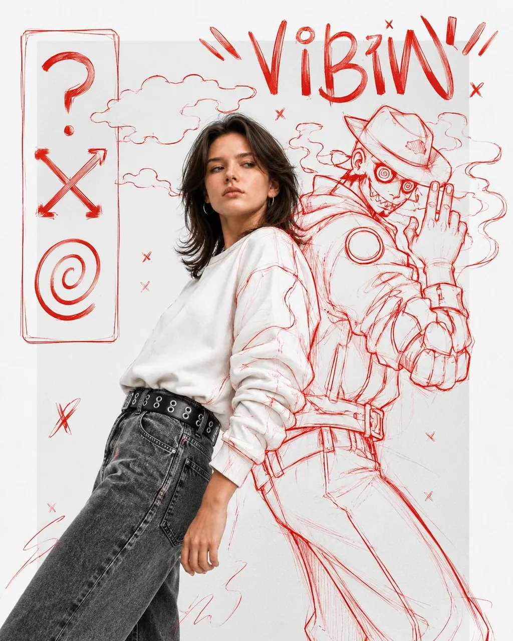 The background is a clean white studio backdrop with a subtle