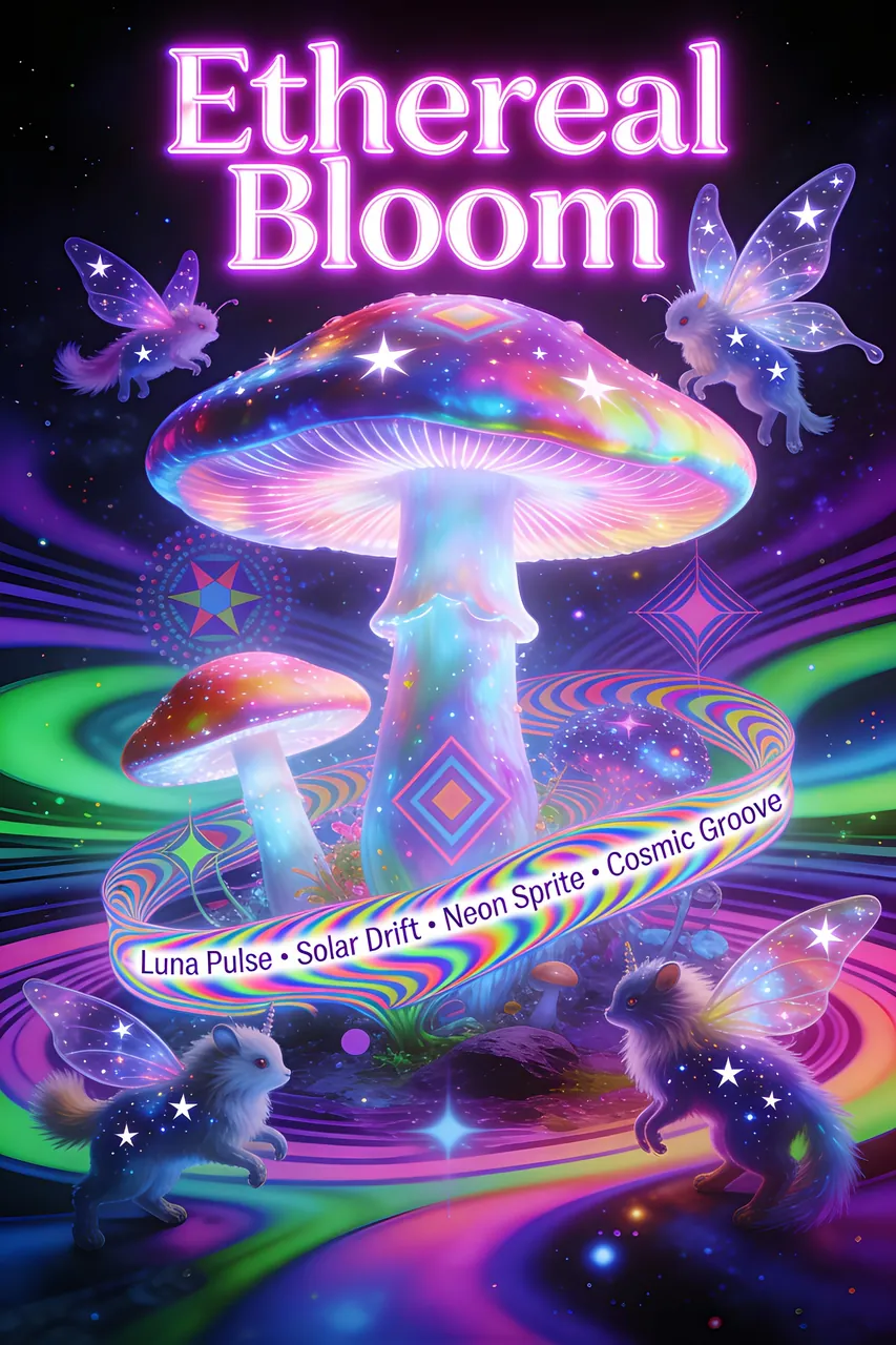 Psychedelic Music Festival Poster "Ethereal Bloom