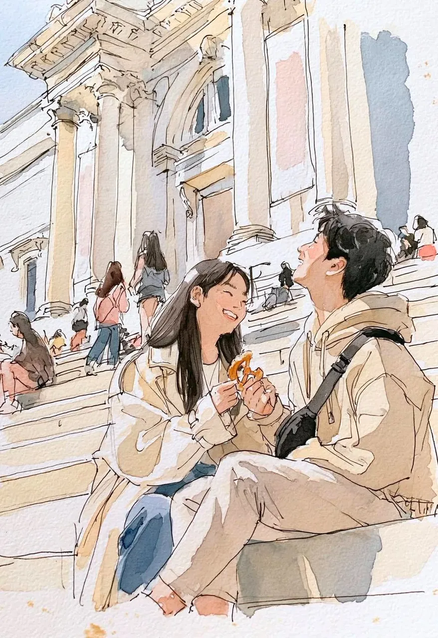Fill-In Watercolor Travel Sketch Template