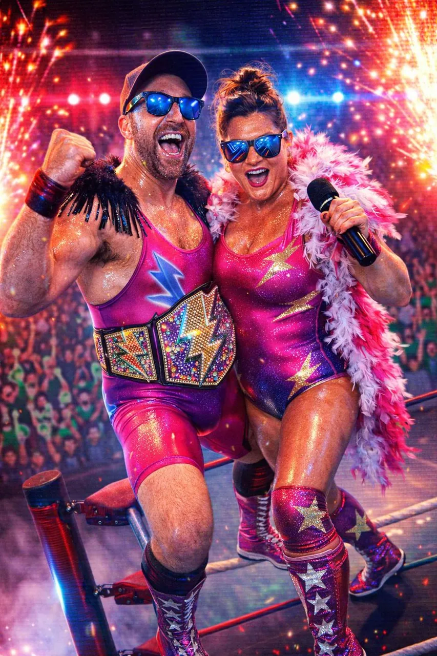 Prompt de cambio de reparto de ídolo de lucha libre Glitter-Bomb