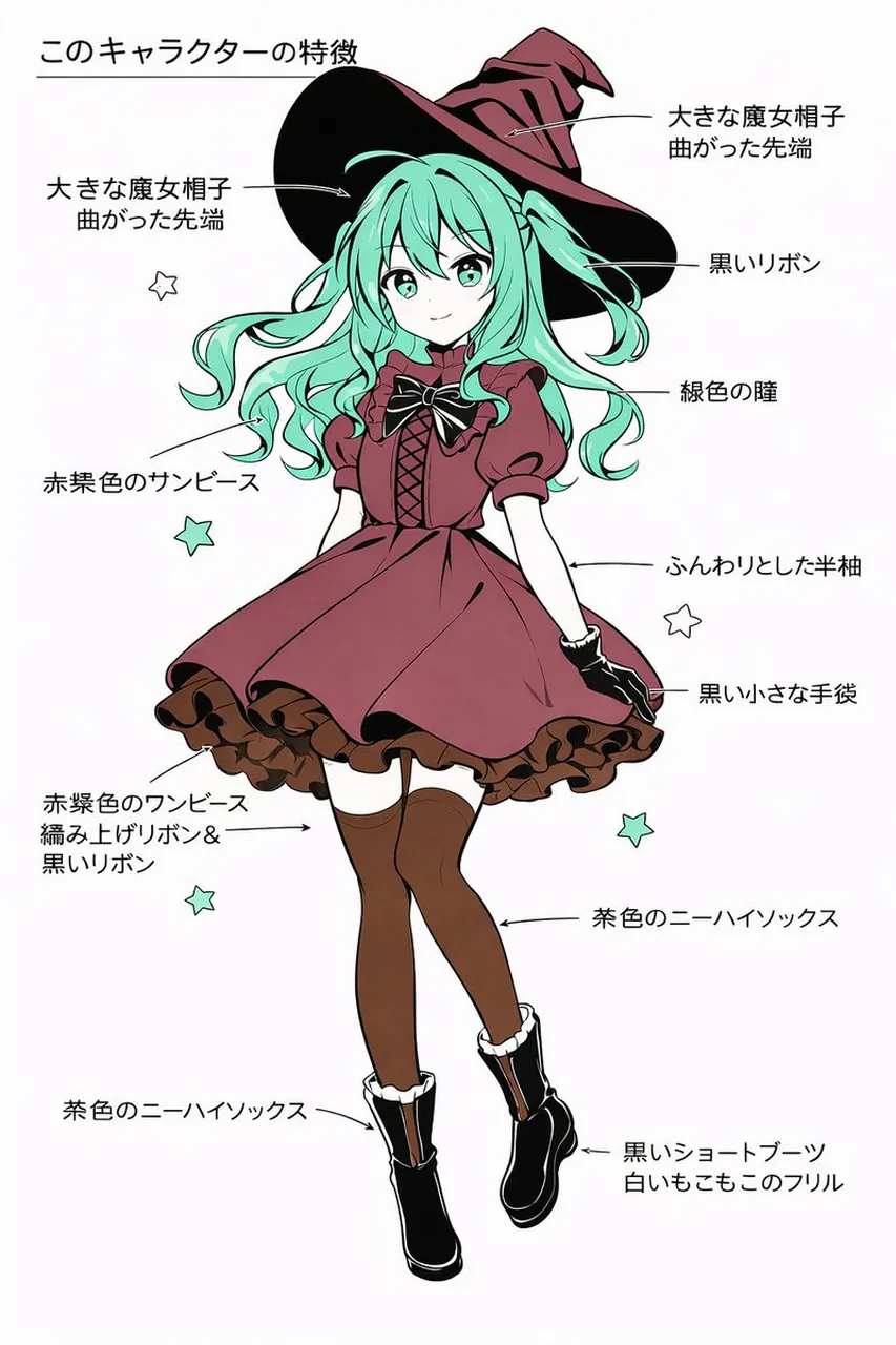 角色特徵描述提示詞(日語)
