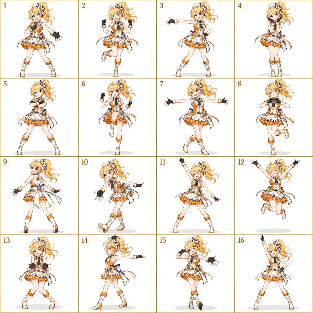 4x4 Dance Pose Character Sheet