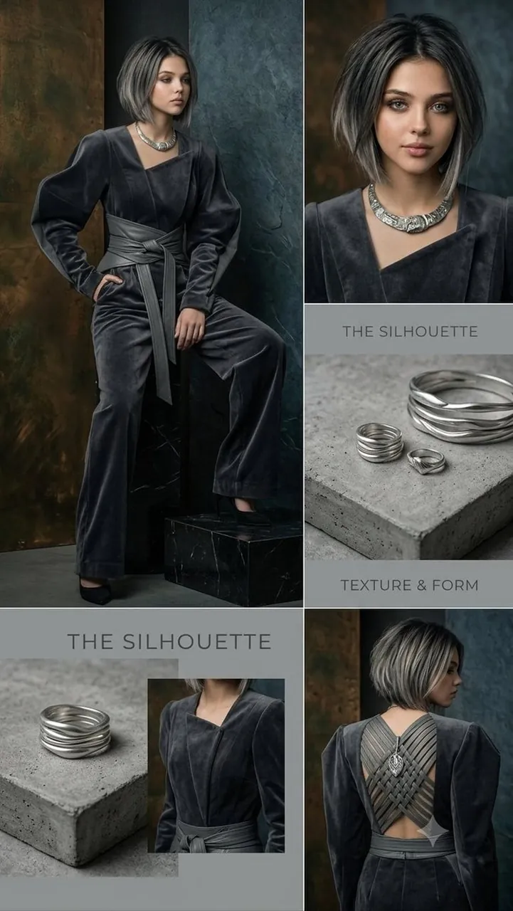 Sophisticated Ash-Grey Bob Portrait