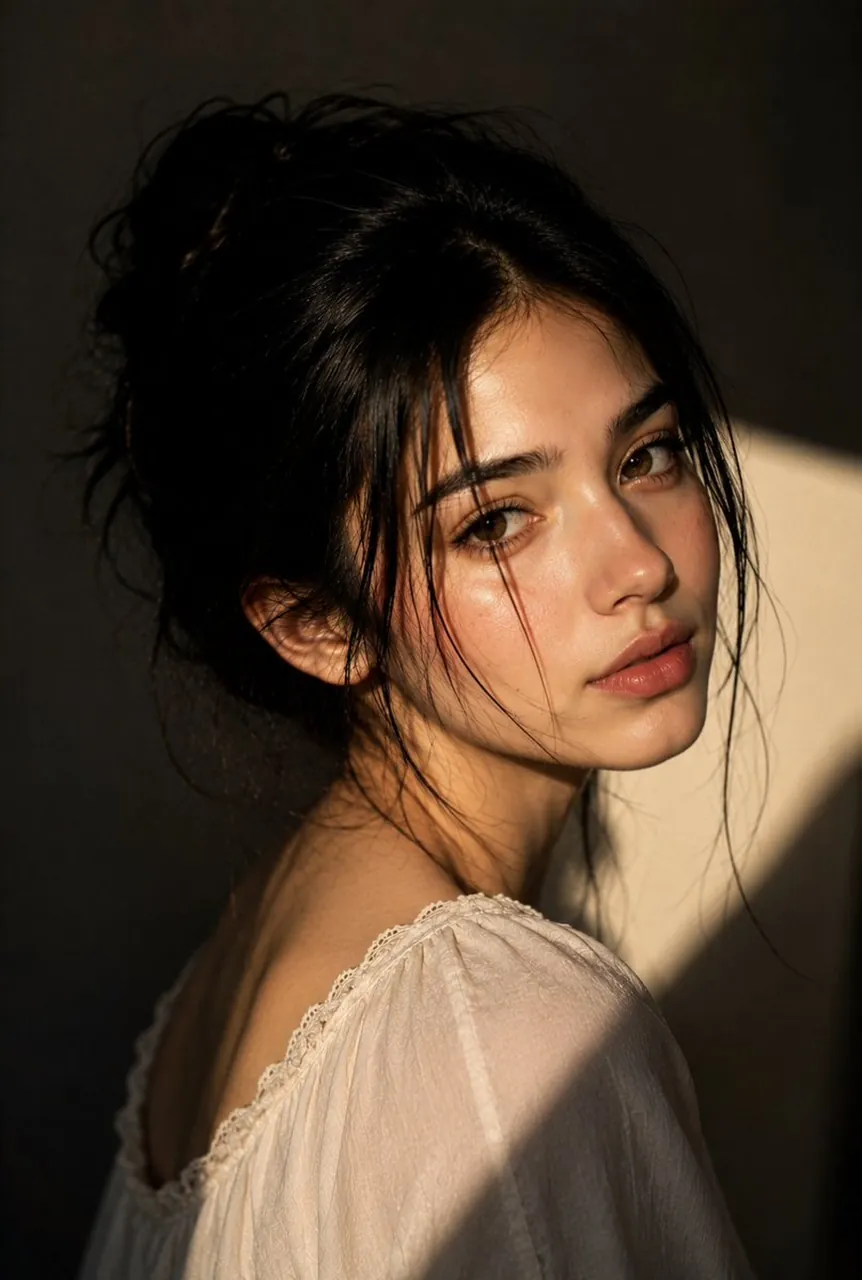 Sunlight dancing on her skin