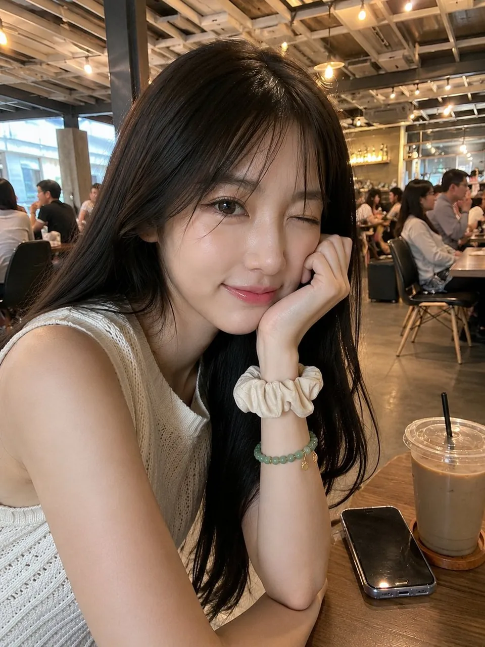 Ultra-realistic smartphone photo of a beautiful young Japanese