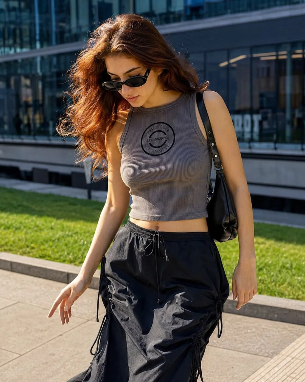 Confident golden-hour street-style fashion portrait