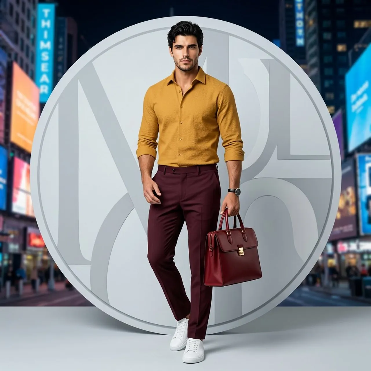 Create a high-end Gucci-inspired luxury fashion campaign poster