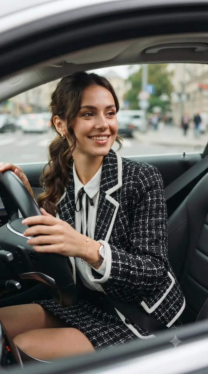 Smiling on the road.