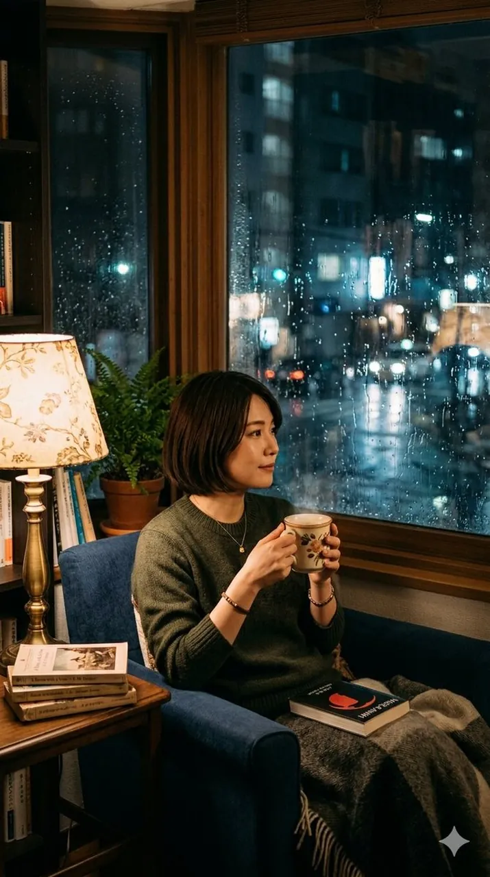 Cozy Rainy Night Indoor Portrait