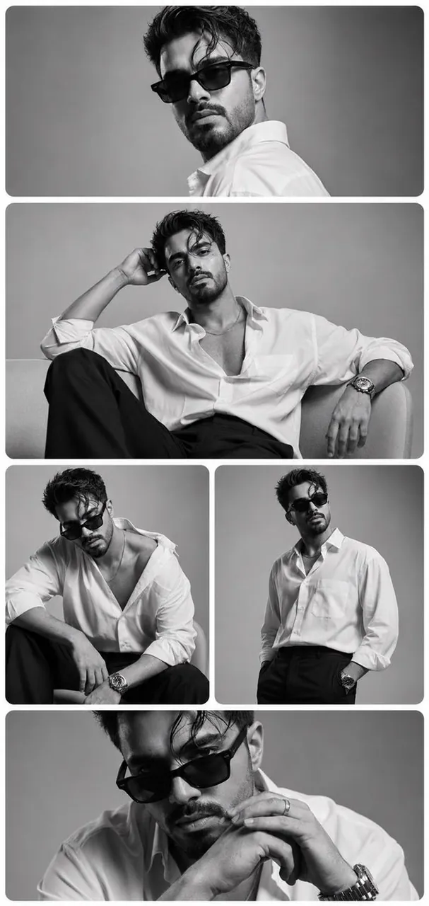 Monochrome Fashion Editorial Multi-Frame Collage