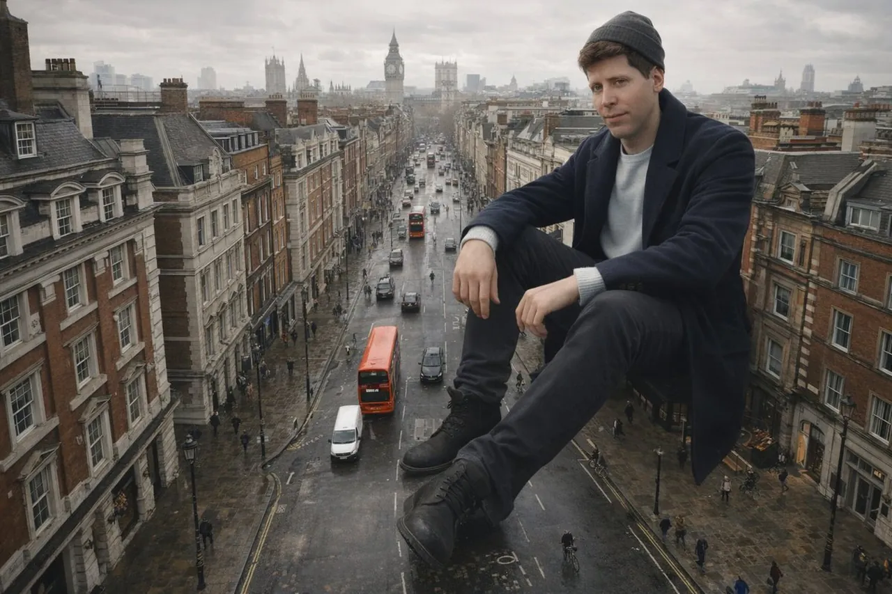 Colossal Man Seated in London Street Prompt