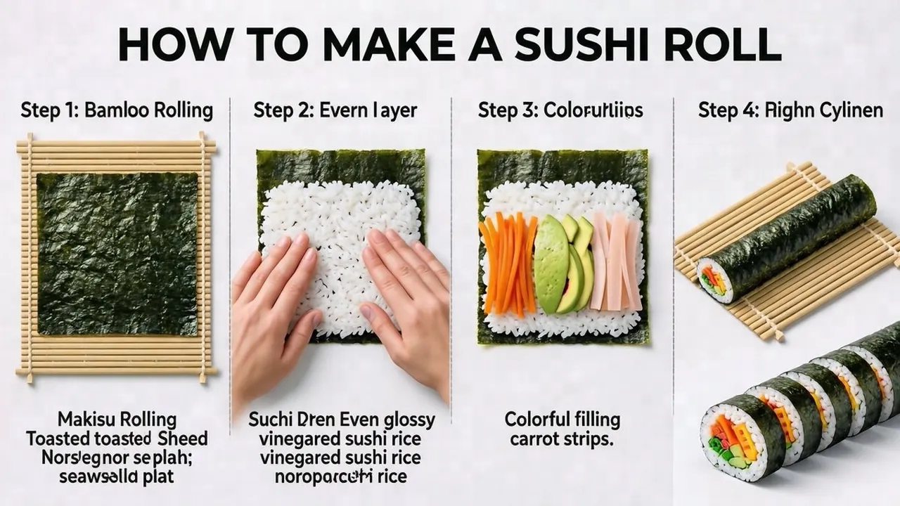 Sushi Roll Instruction Diagram