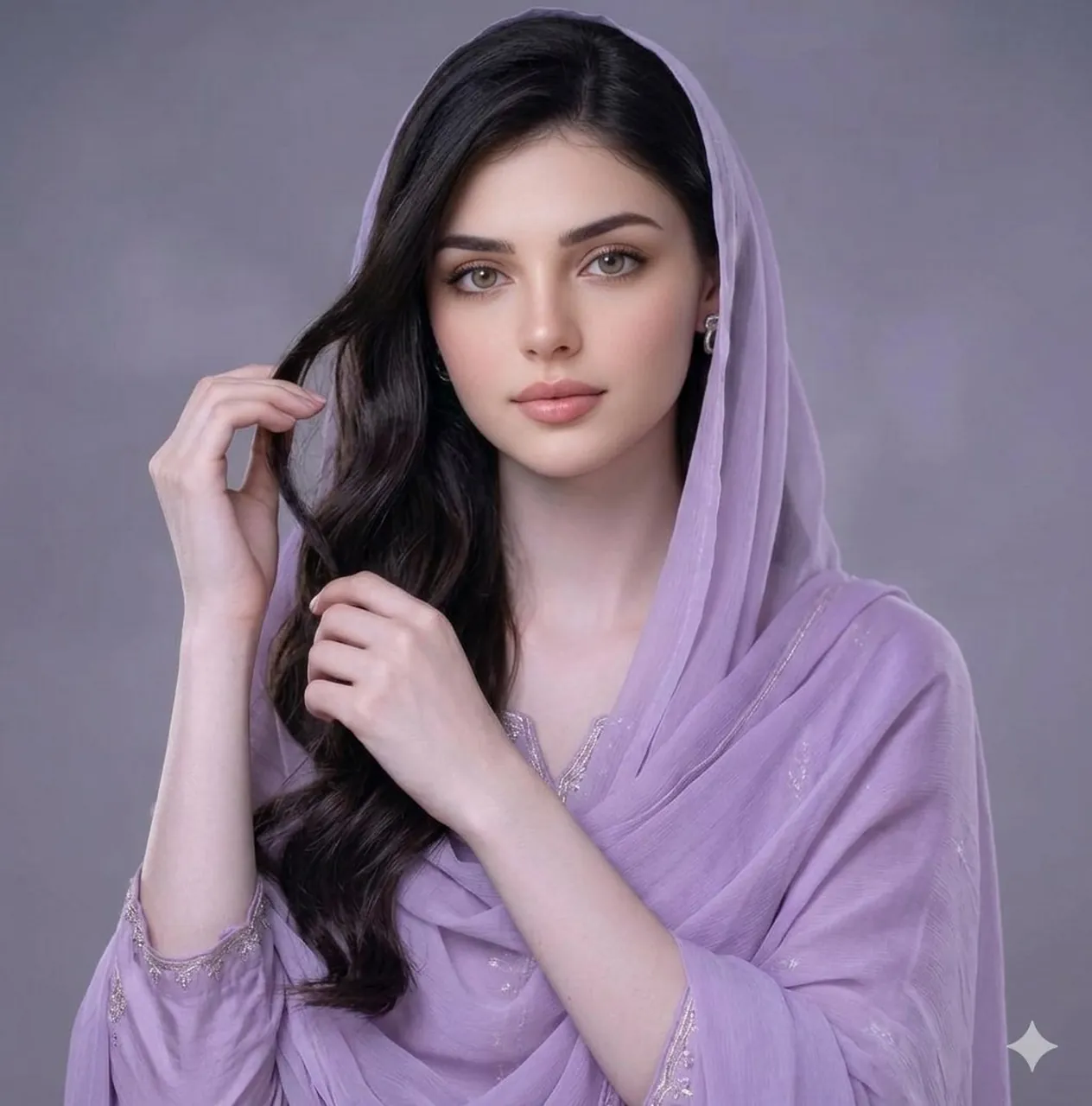 Lavender Salwar Kameez Editorial Portrait