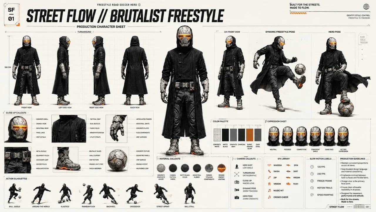 Futuristic Scout Turnaround Sheet