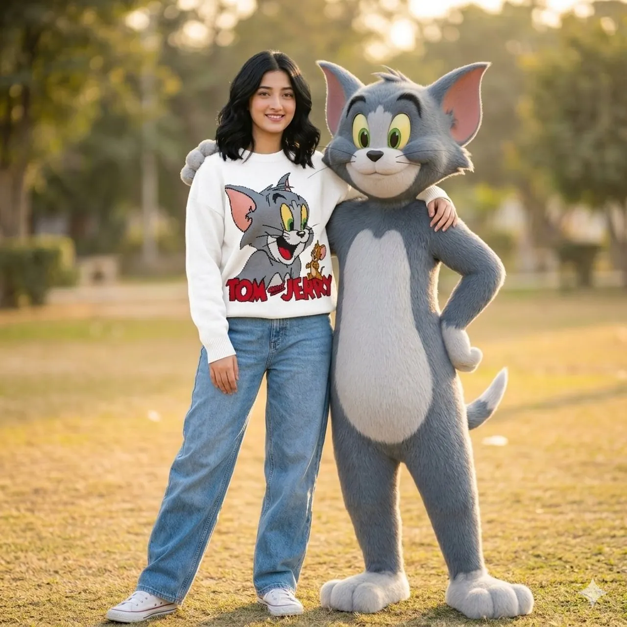 Fashion Photography with Cartoon Companion