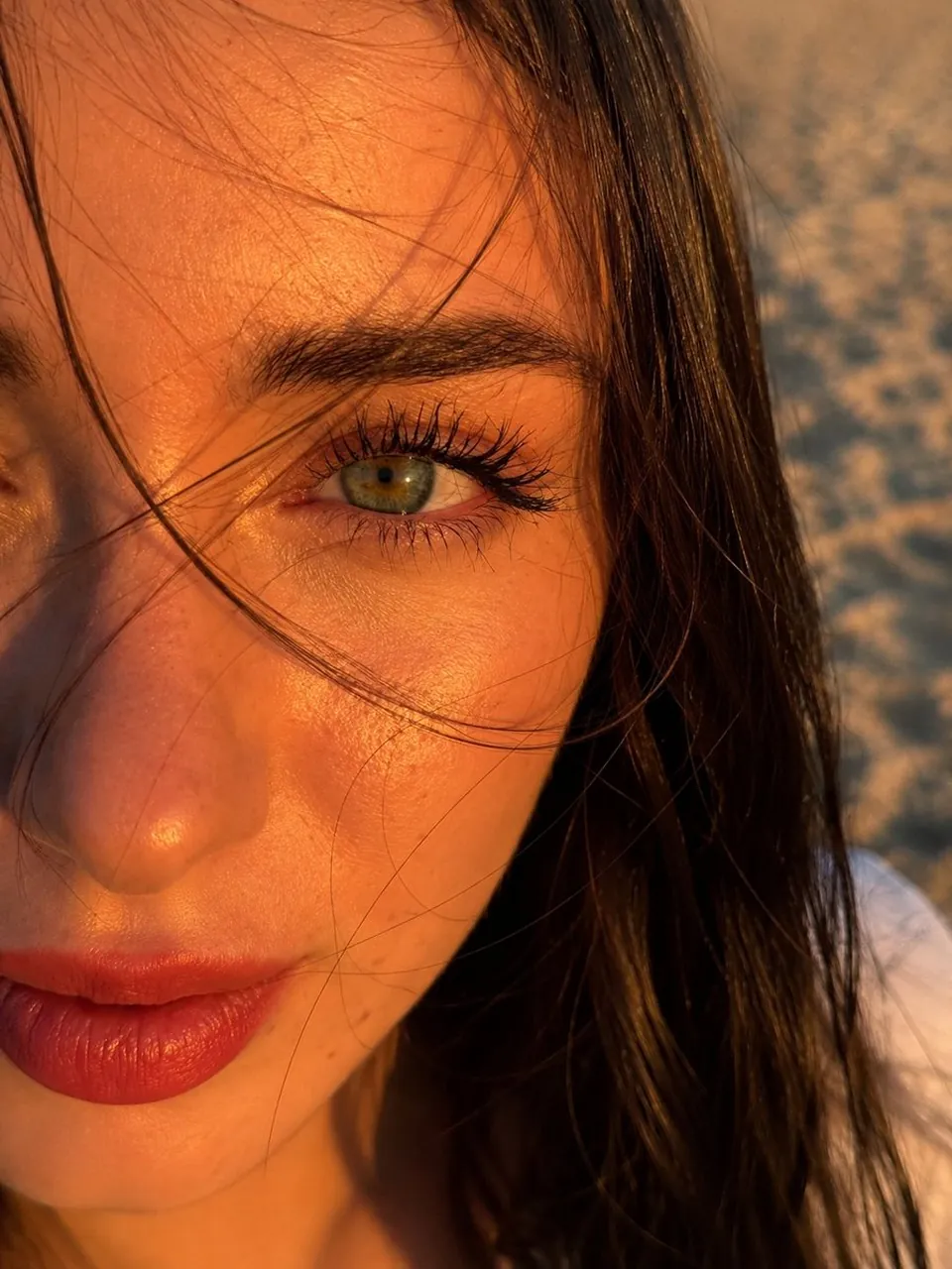 Golden Hour Green-Hazel Eye Close-Up Portrait