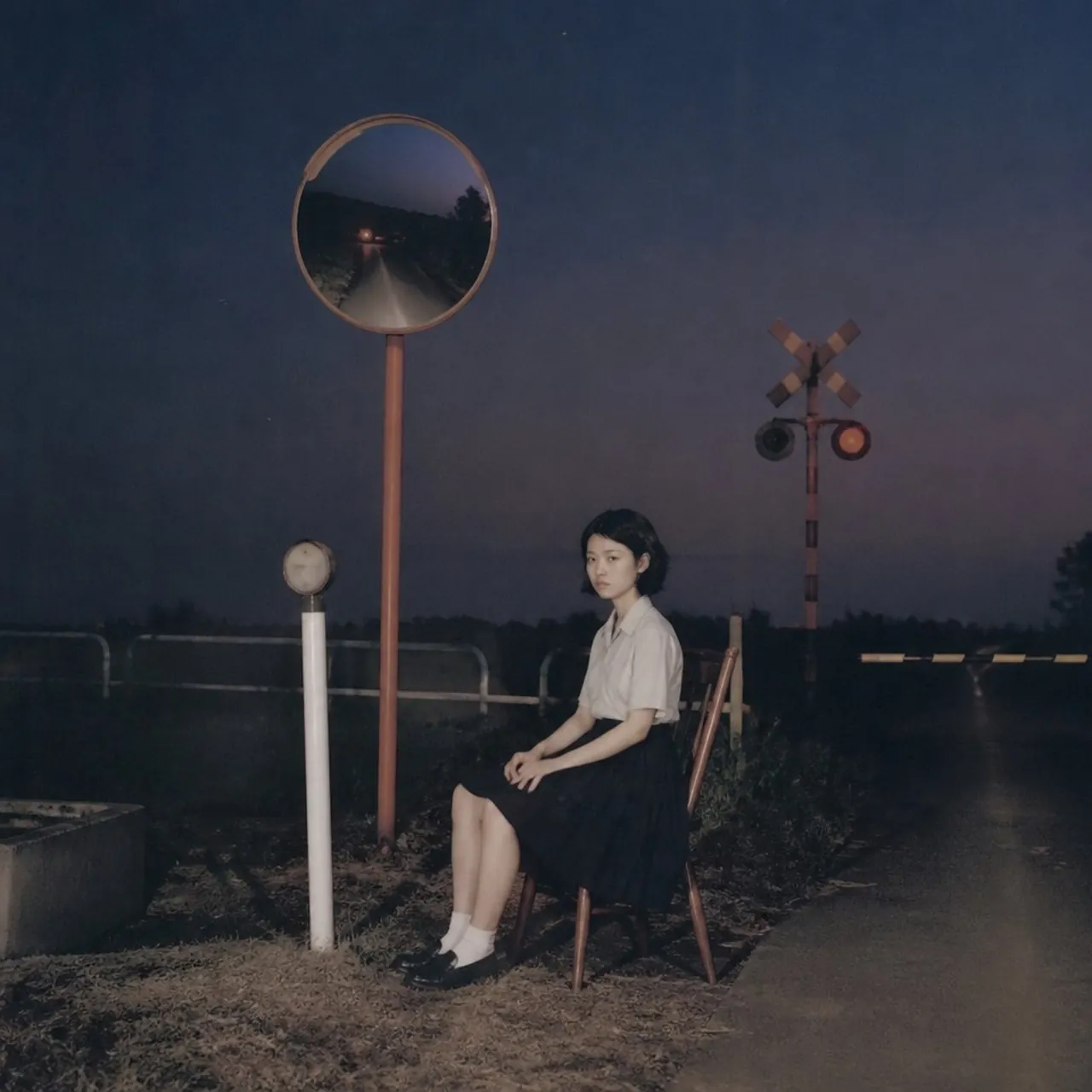 Lonely Night Railway Crossing Attendant