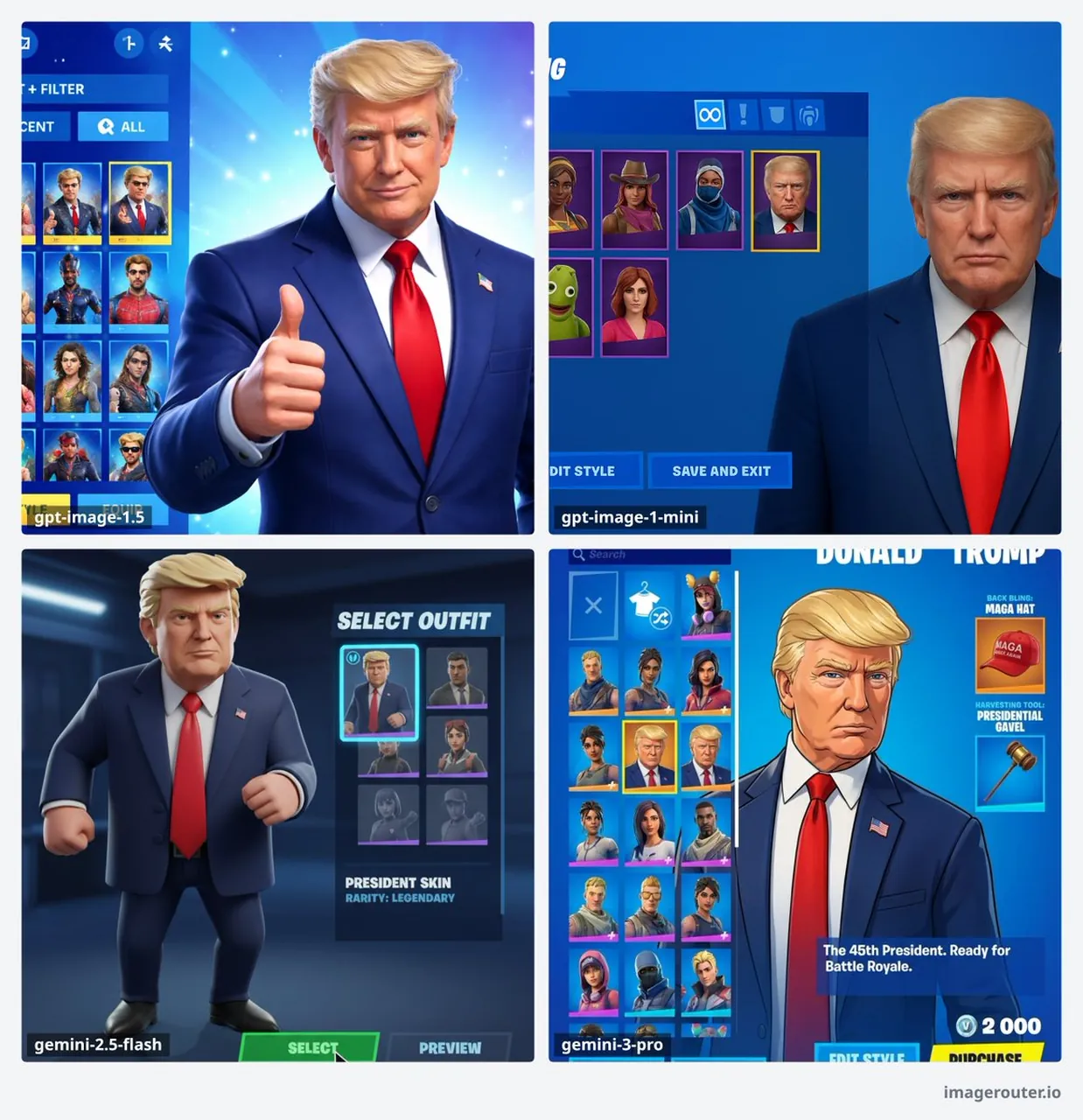 Fortnite Trump Skin Selector Menu