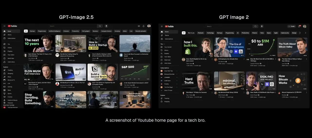 YouTube Tech Bro Feed Comparison