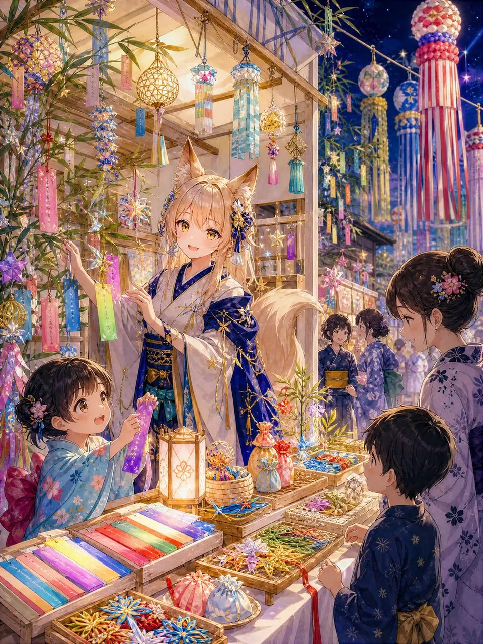 Otherworldly Fox Shop Owner at Tanabata Festival