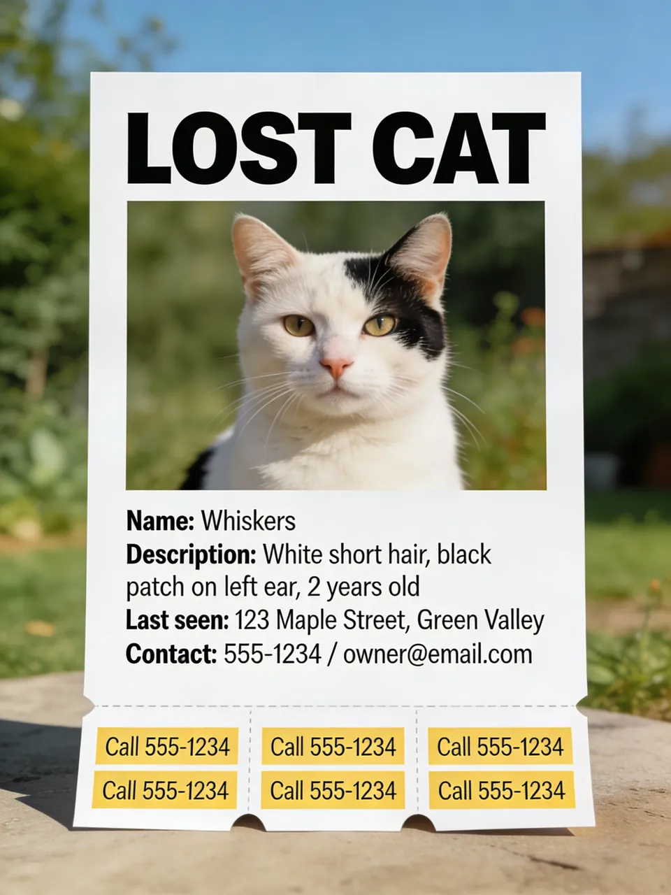 Effektiver „Vermisste Katze“-Flyer
