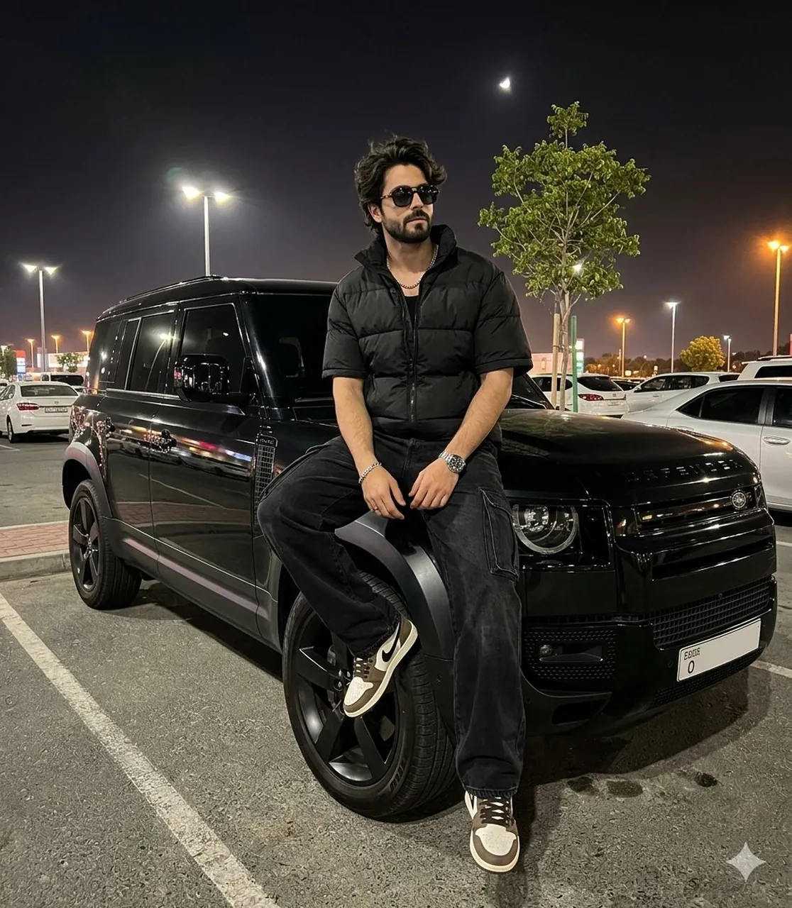 Night Parking Defender Car Portrait