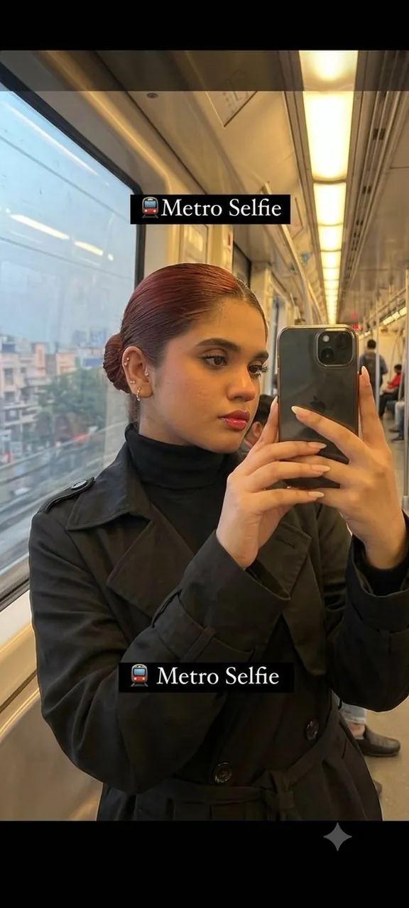Evening Metro Reflection Selfie