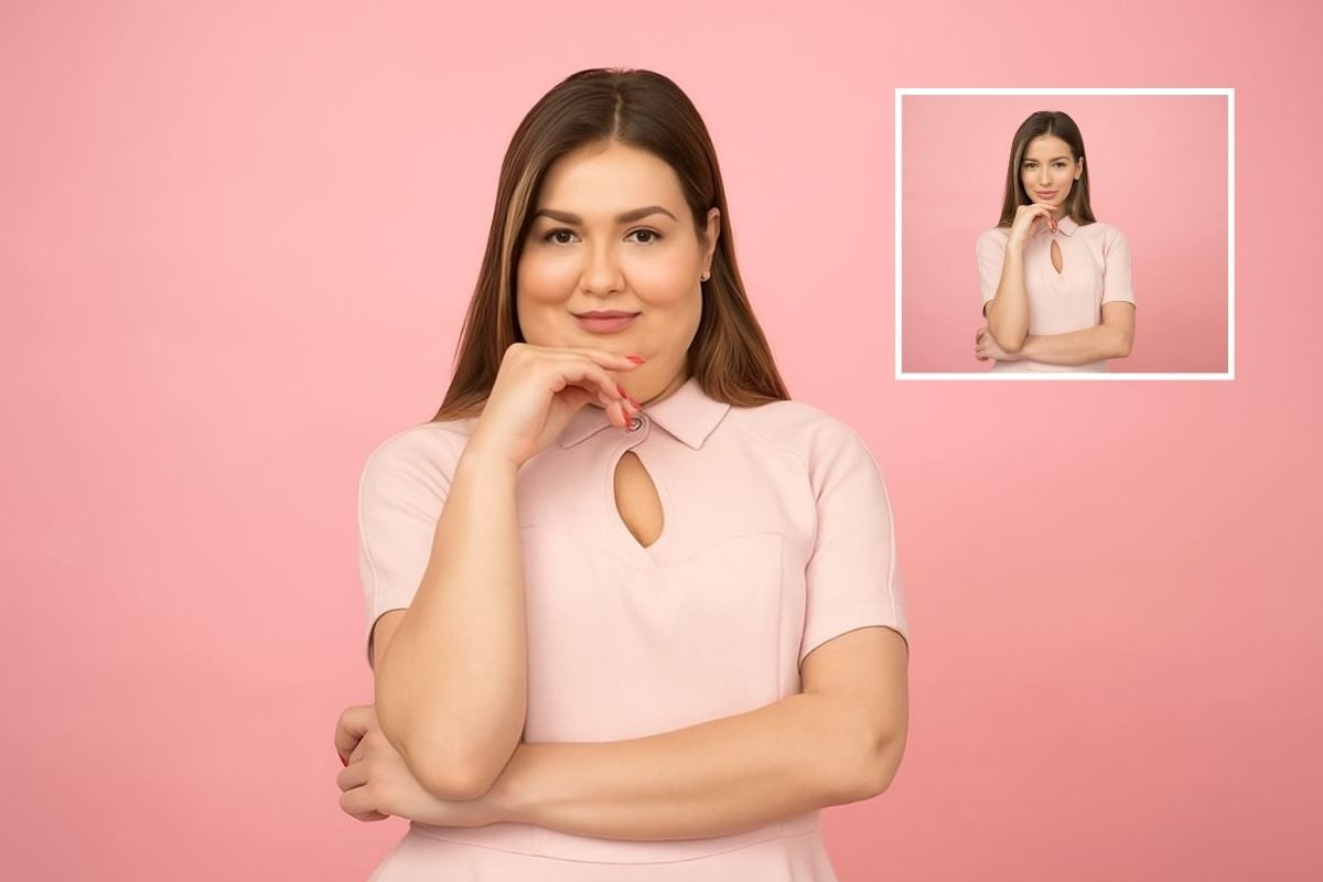 AI Fat Filter preview showing funny fat face transformation