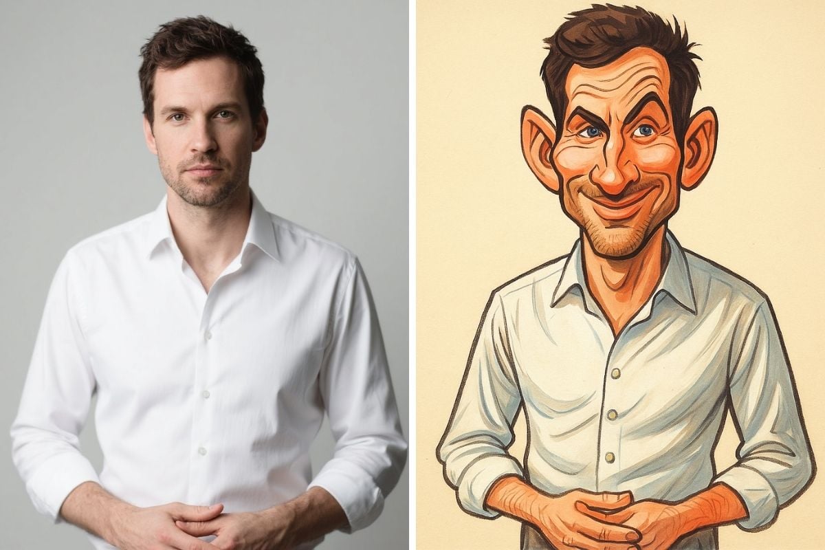 Creative portraits made with a free caricature generator