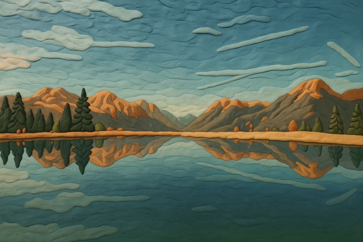 Landscape photo with a claymation effect.