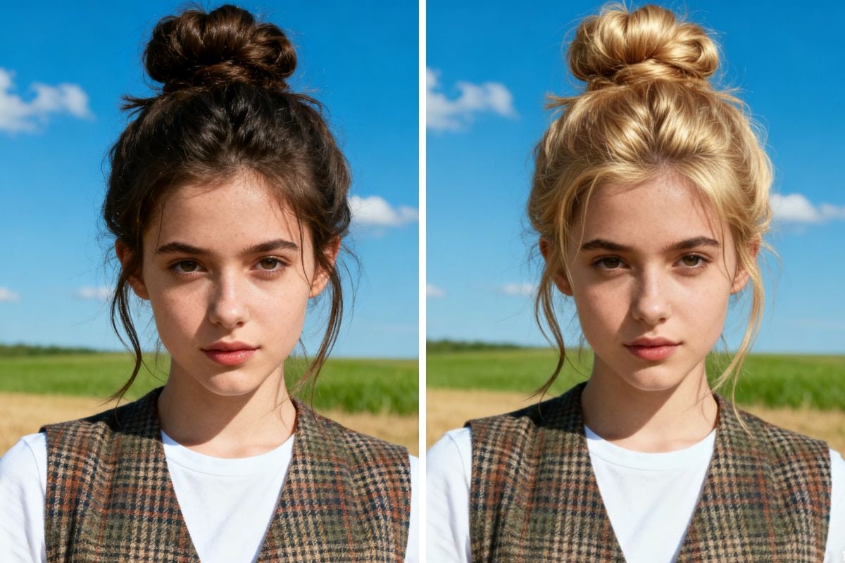 Realistic Blonde Hair Filter Transformation