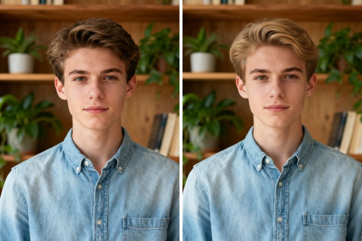 Man using the Blonde Hair Filter