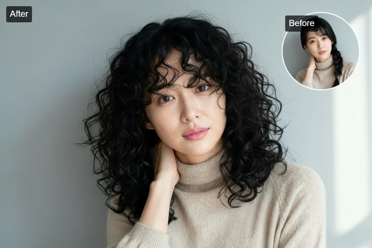 Realistic previews with curly hair filter online