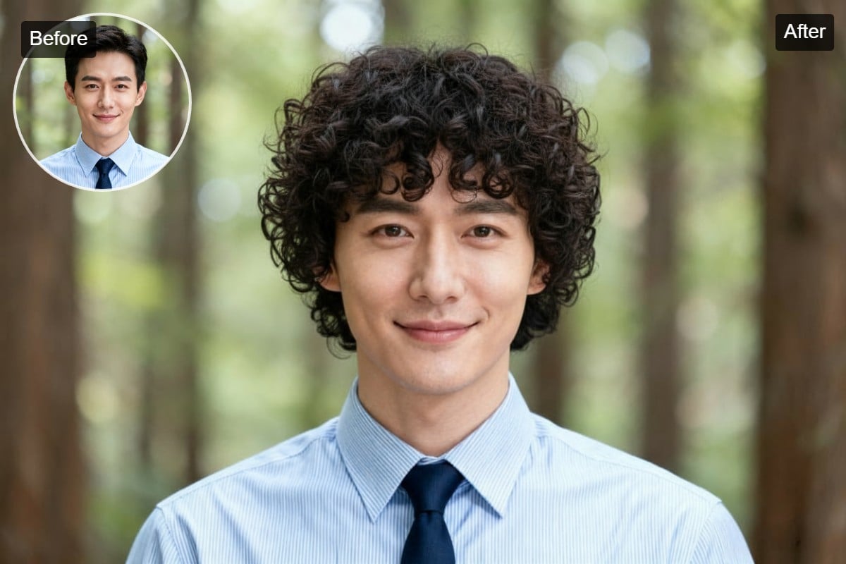 How would I look with curly hair boy filter feature