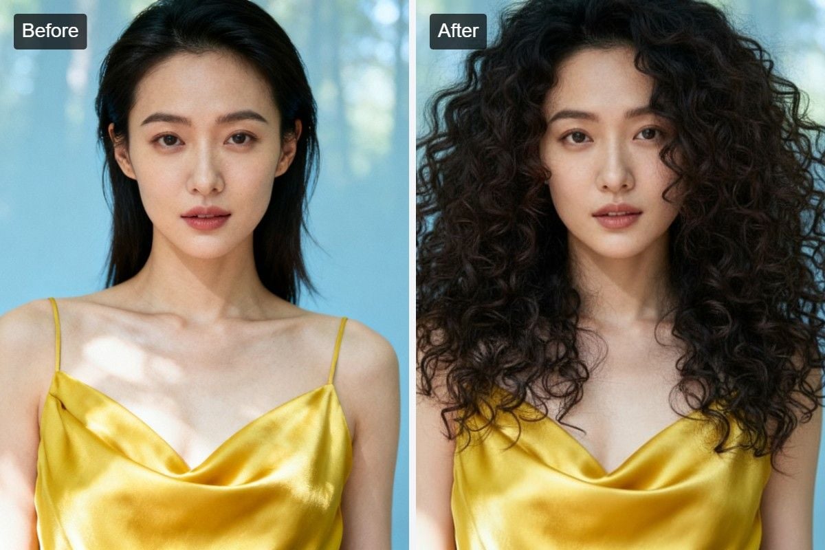 Visualize new look with curly hair simulator