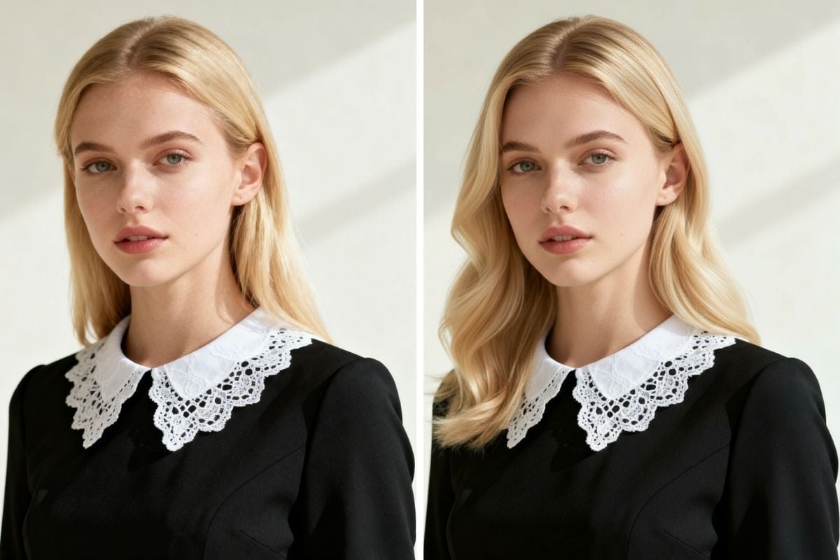 Virtual makeover with a wavy hair filter