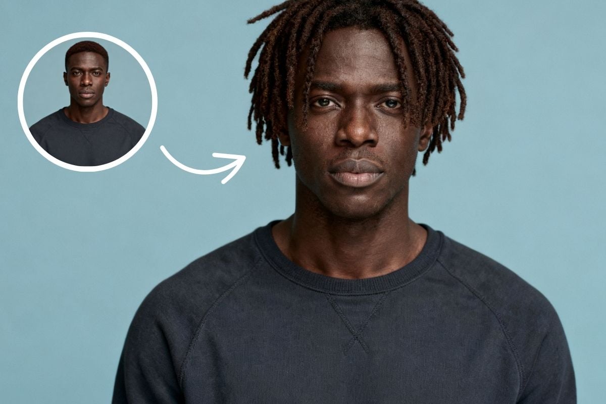 Dread filter applied to short and long hair