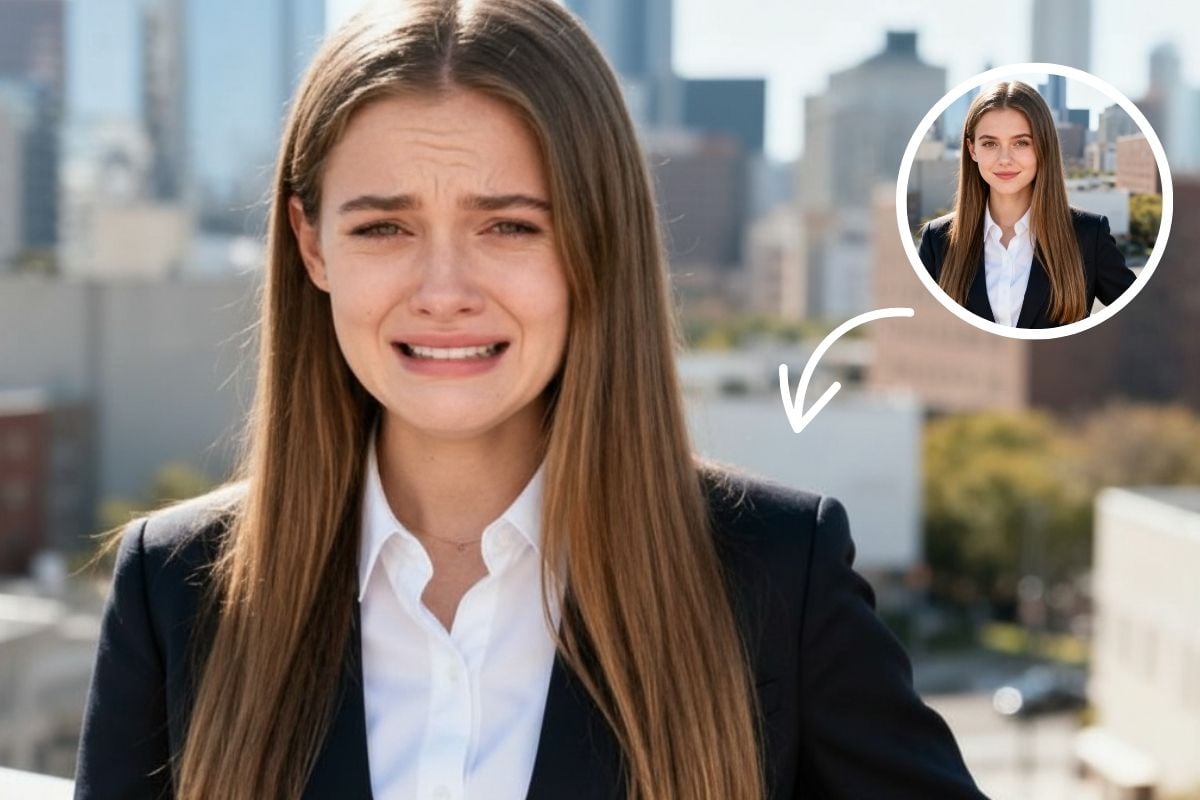 Conteúdo compartilhável com filtro de rosto triste