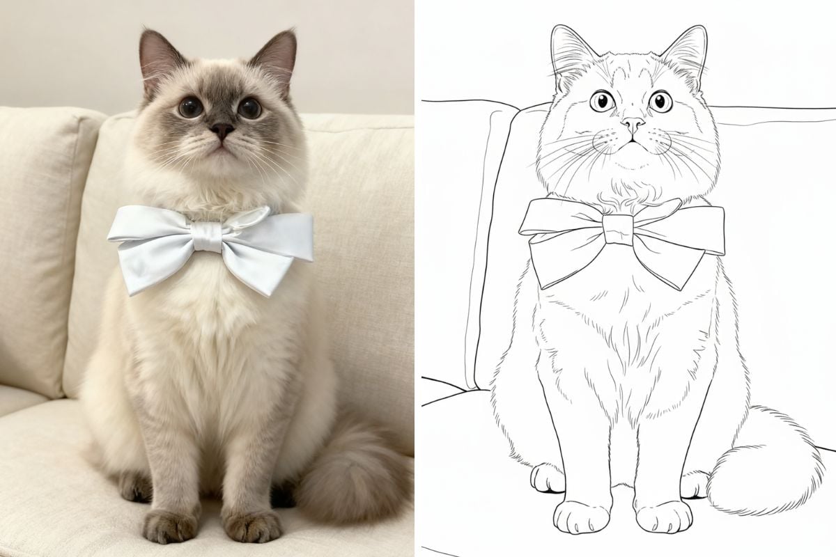 Artistic line drawing from a portrait