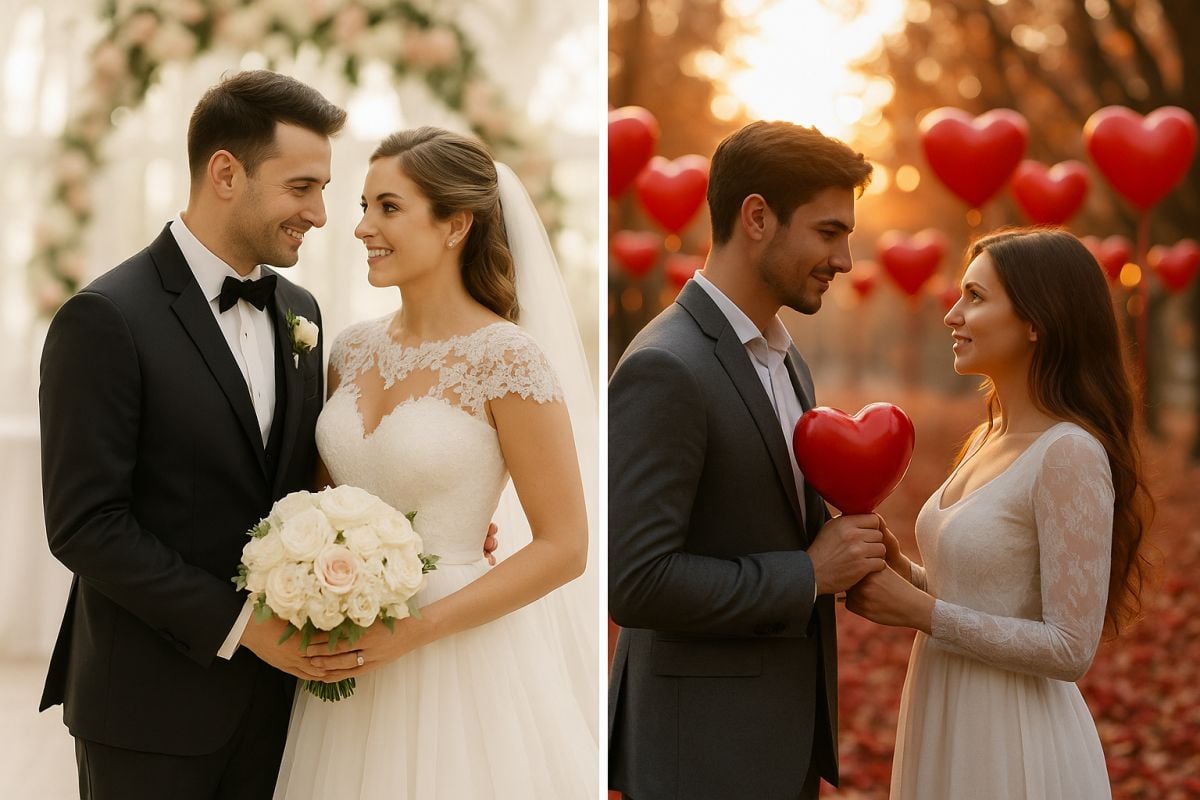 Divers styles de photos de couple générées par IA