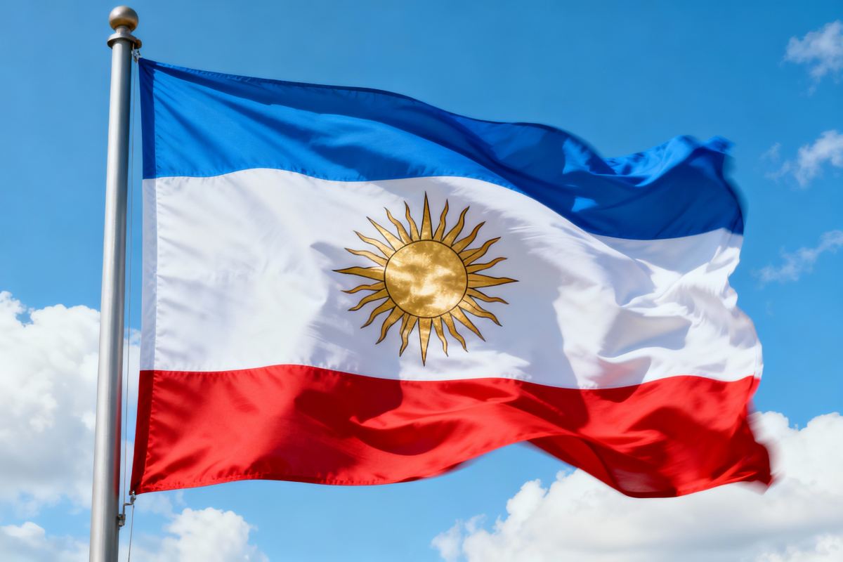 AI 生成高解析度的國家旗幟。