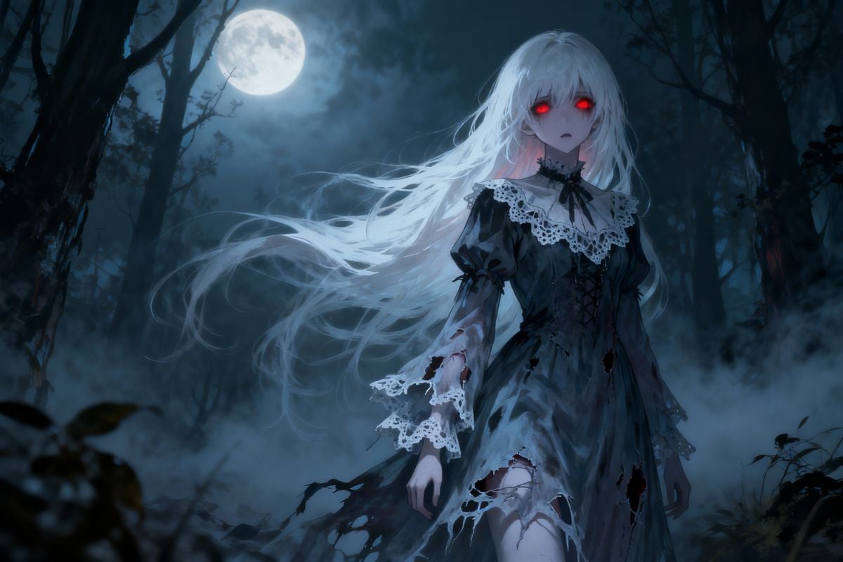 AI-generated anime horror fantasy artwork