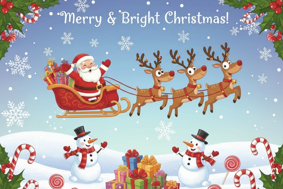 Cute Cartoon Christmas Card