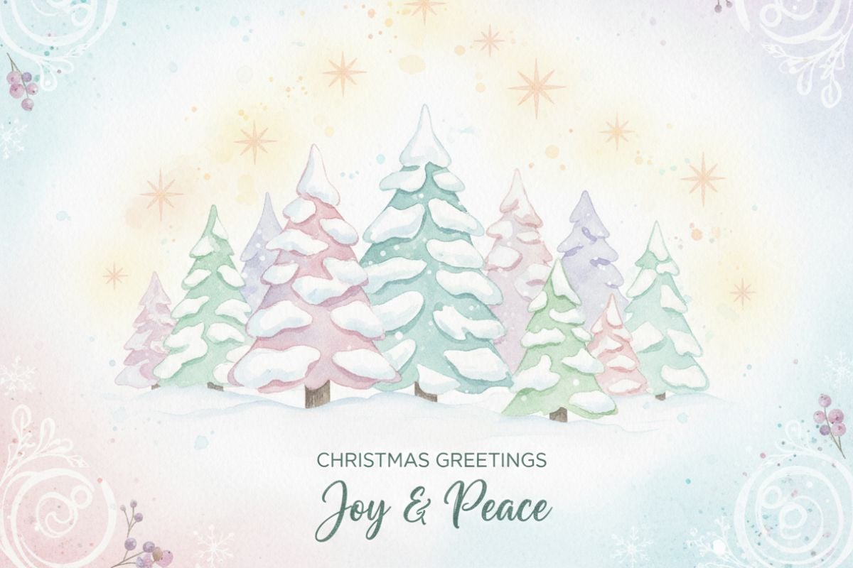 Watercolor Art Christmas Card