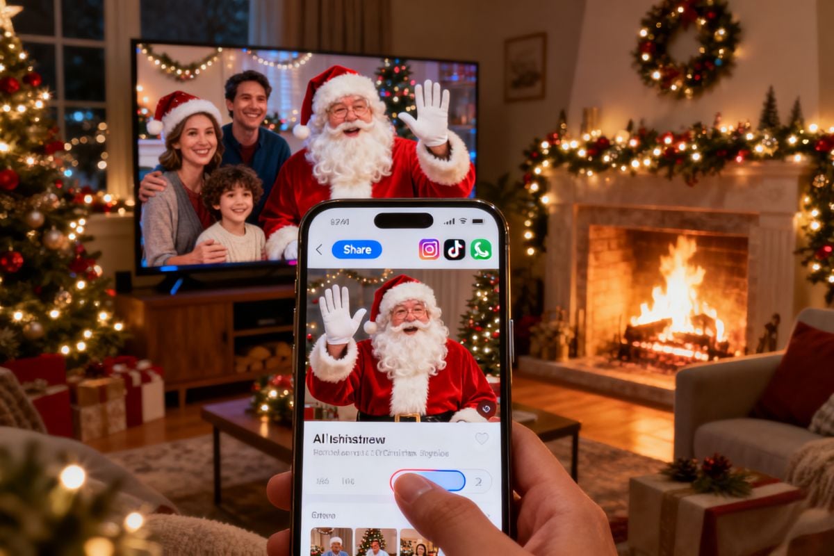 Sharing AI Santa Videos with Family and Friends