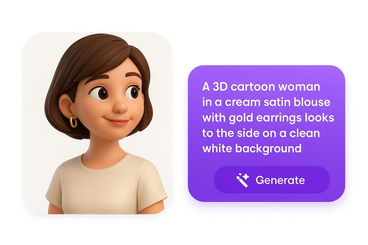 Character generated instantly from text prompt