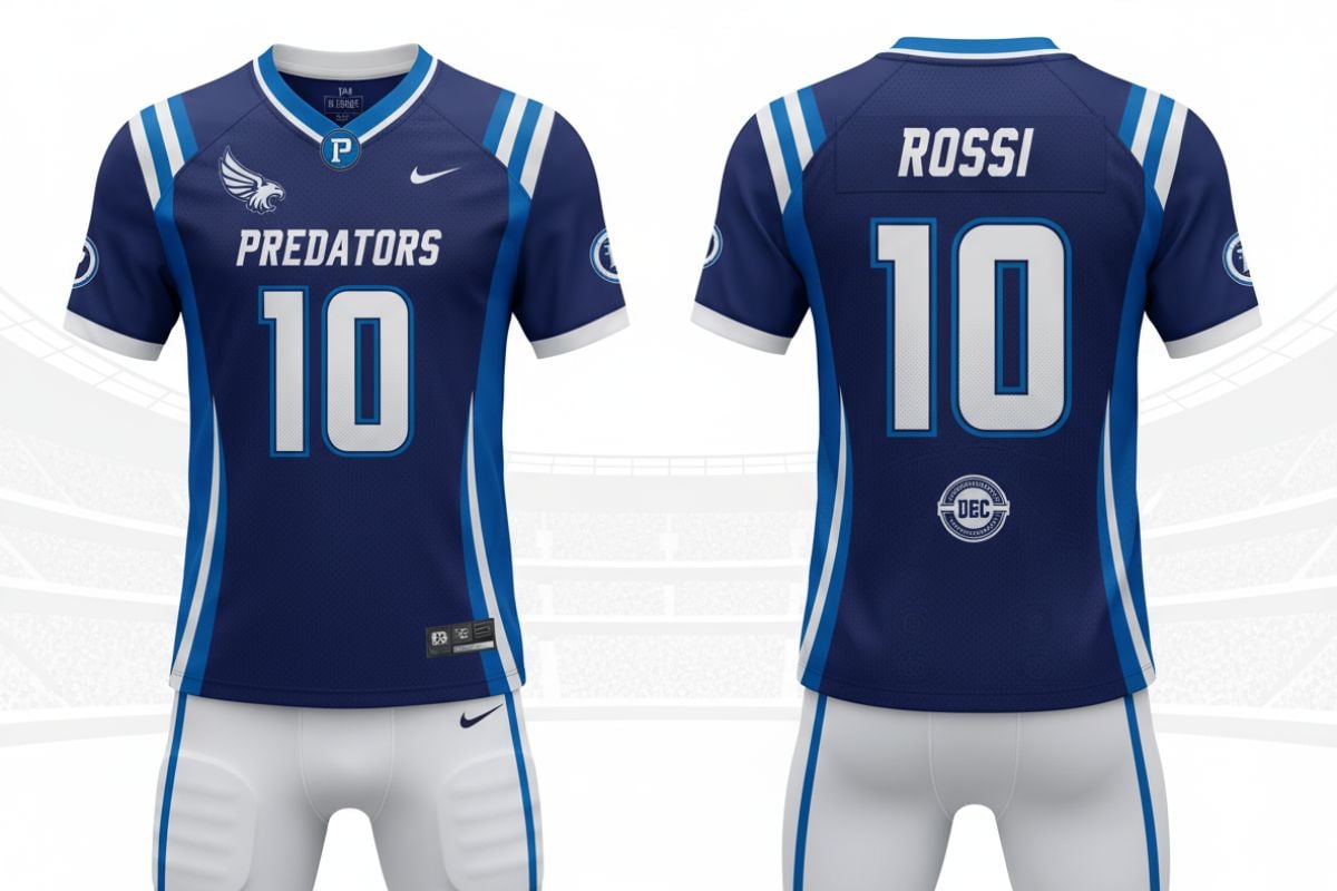 AI-generated soccer jersey with custom details.