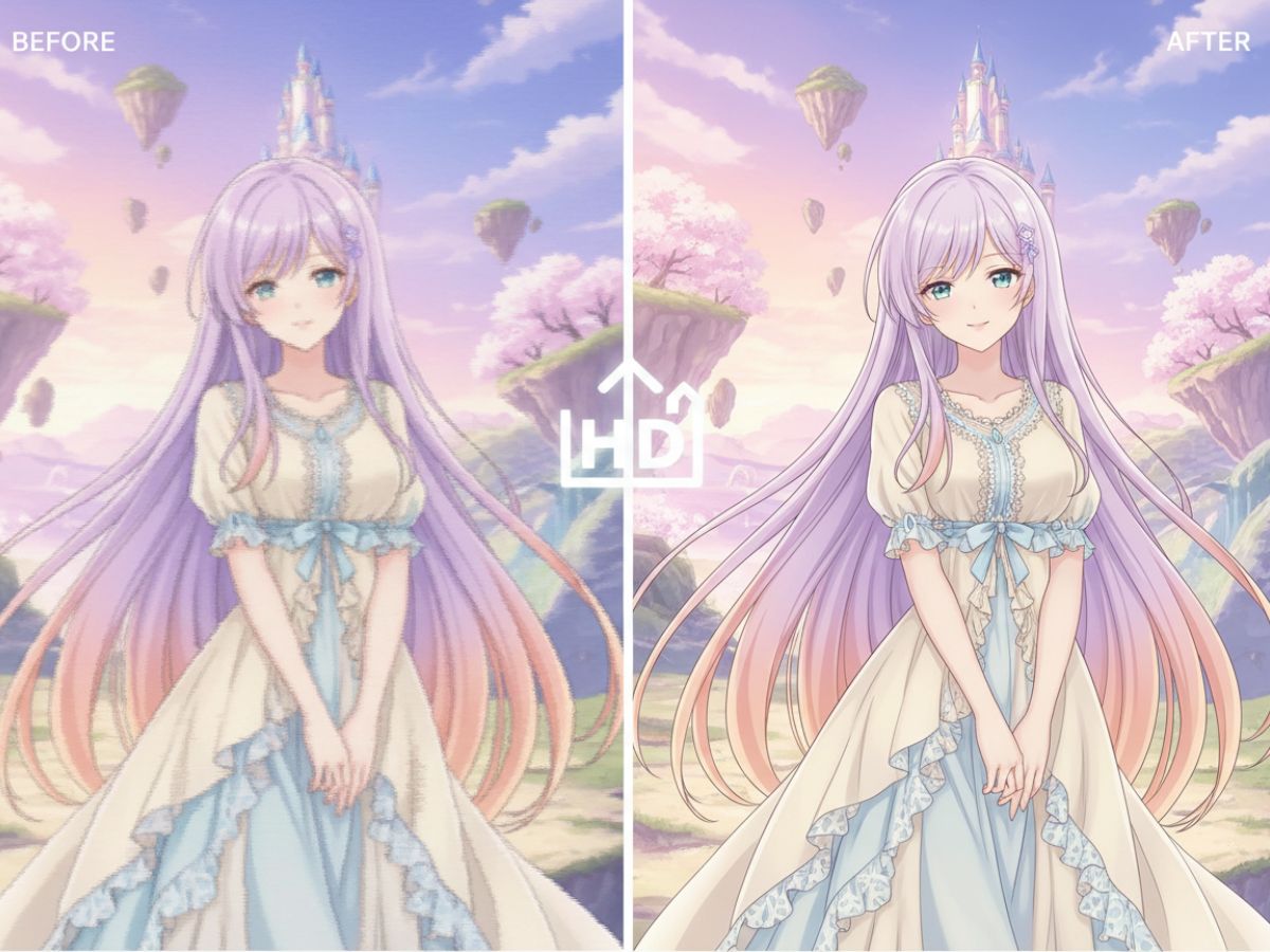 Comparación del upscaler de waifu para primeros planos de personajes de anime