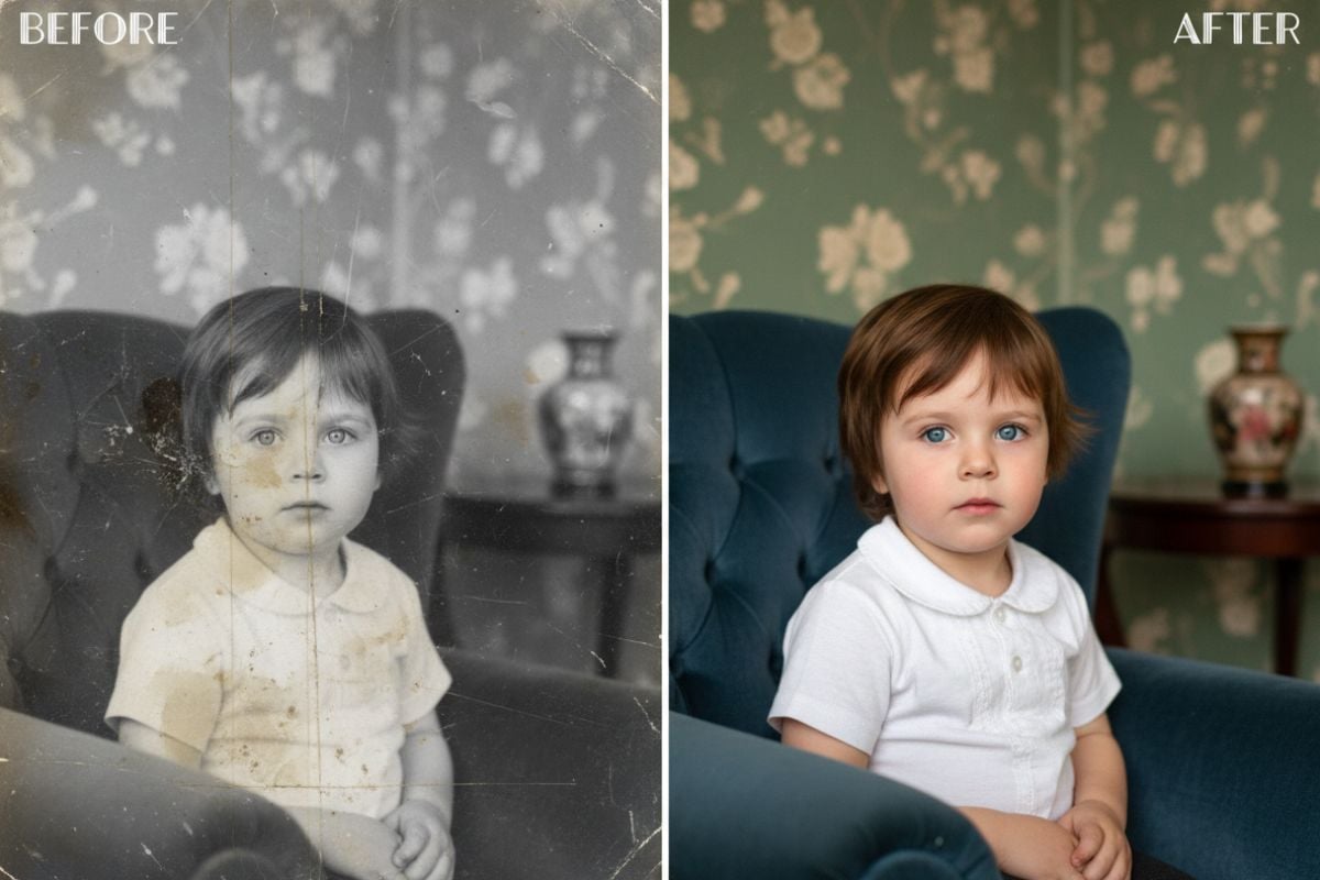 AI Color Restoration to enhance old photos